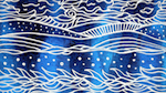  Blue and white watercolor wave pattern
