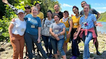 Group photo of the 2023 CEE-Change Fellows cohort on the Potomac River