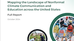 Collection of images of children learning in nature with the text "Mapping the Landscape of Nonformal Climate Communication and Education in the U.S."